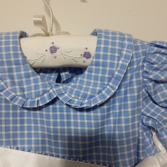 Blue Gingham dress with white ribbon size 3 year old by Orient Express - Picture 9 of 9